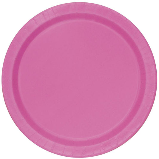 Hot Pink Party Cake Plates Pack of 8 | Party Save Smile