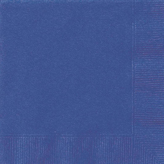 Royal Blue Party Beverage Napkins Serviettes Pack of 20 | Party Save Smile