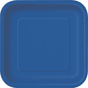 Royal Blue Square Party Plates Pack of 14