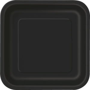 Black Square Paper Plates Pack of 14