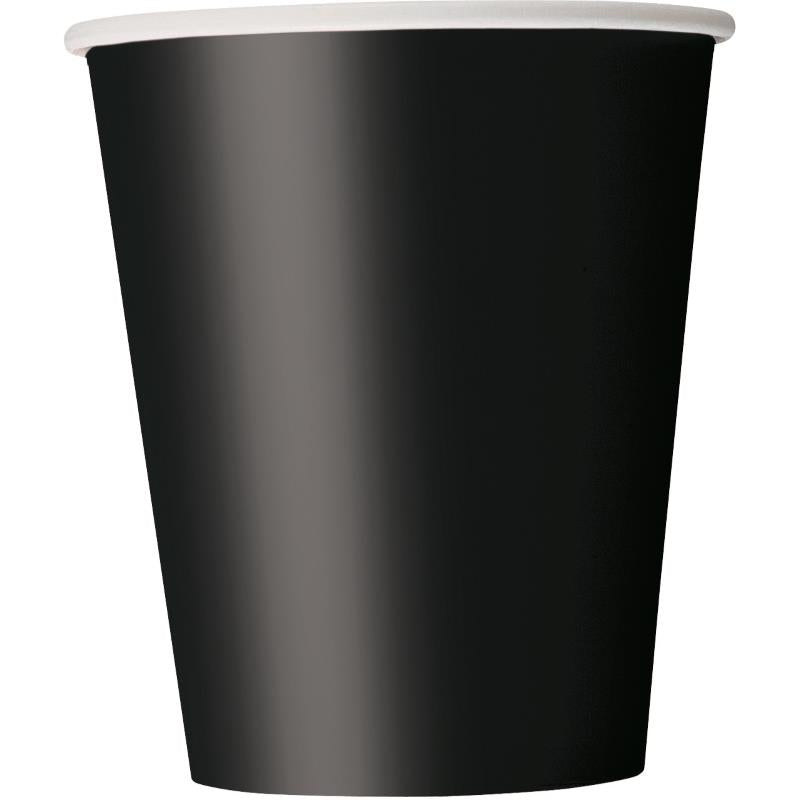Solid Black Coloured Party Pack: Tableware Party Kit