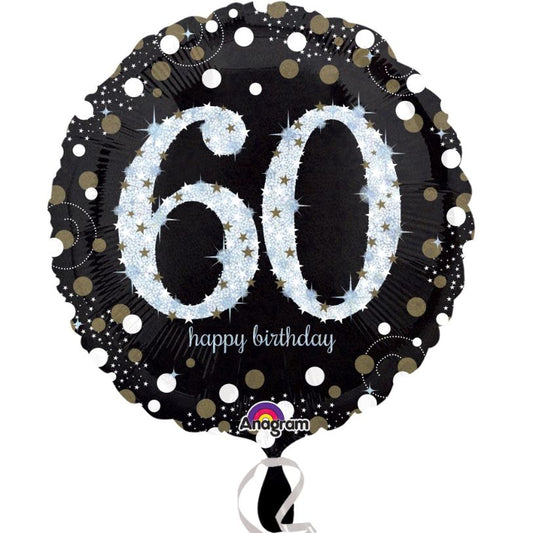 Gold Sparkle 60th Birthday Foil Balloon 18 Inches | Party Save Smile