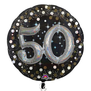 Gold Sparkle 50th 3D Supershape Foil Balloon 36 Inches
