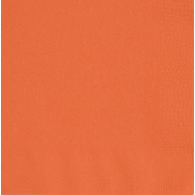 Pumpkin Orange Napkins - Bulk Pack of 50 | Party Save Smile