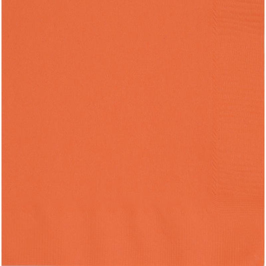 Pumpkin Orange Napkins - Bulk Pack of 50 | Party Save Smile