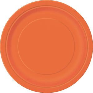 Pumpkin Orange Paper Plates Pack of 16