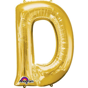 Gold Letter D Foil Balloon Air Fill 16 Inch Anagram