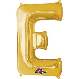 Gold Letter E Foil Balloon Air Fill 16 Inch Anagram