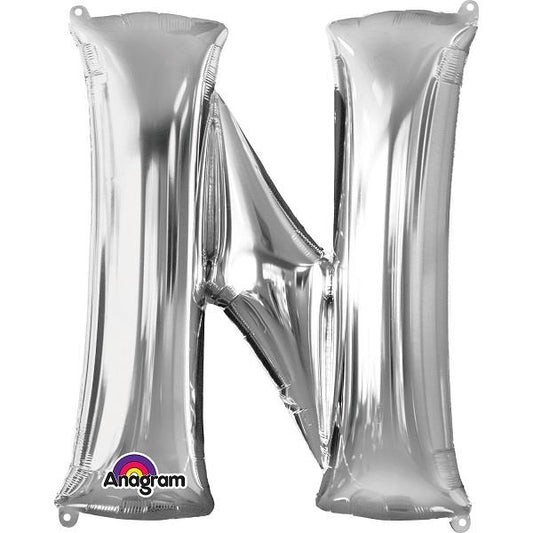 Anagram 16&#34; Silver Letter N Foil Balloon