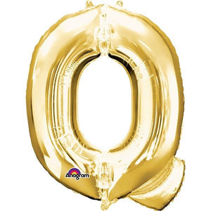 Gold Letter Q Foil Balloon Air Fill 16 Inch Anagram