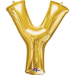 Gold Letter Y Foil Balloon Air Fill 16 Inch Anagram