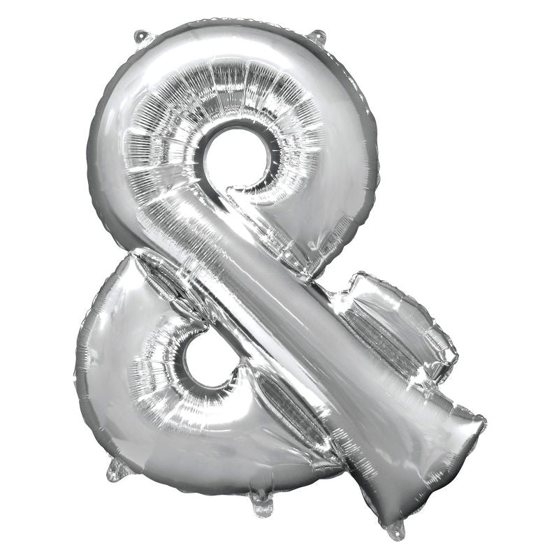 Silver And Symbol Foil Balloon Air Fill 16 Inch Anagram | Party Save Smile