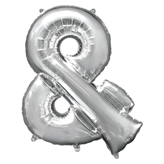 Silver And Symbol Foil Balloon Air Fill 16 Inch Anagram | Party Save Smile