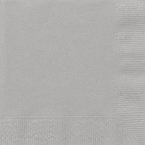 Silver Party Beverage Napkins Pack of 20 Serviettes