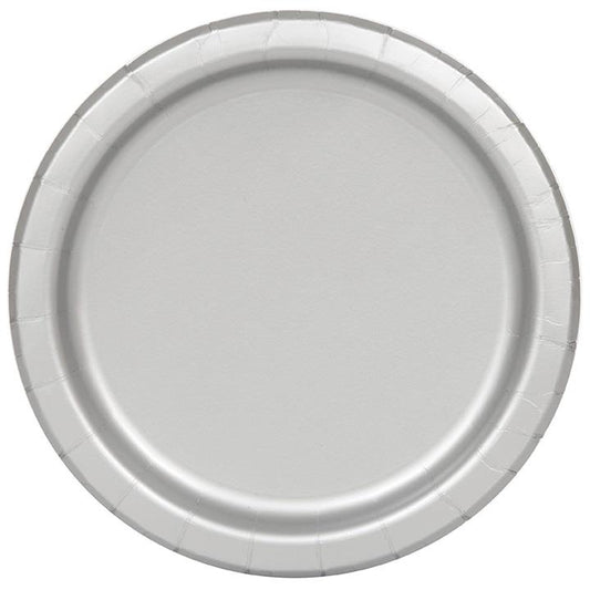 Silver Paper Plates (Bulk) Pack of 16 | Party Save Smile