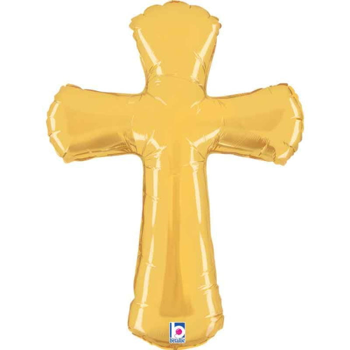 Gold Cross Shaped Balloon 39 Inches | Party Save Smile