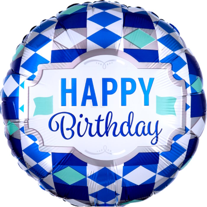Tie Pattern Happy Birthday Foil Balloon 18 Inches | Party Save Smile
