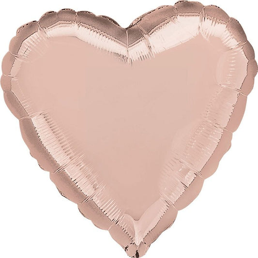 Rose Gold Heart Foil Balloons - Anagram 18 Inches | Party Save Smile