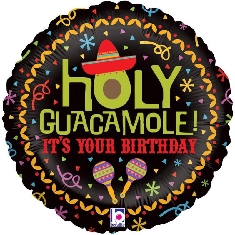 Holy Guacamole Happy Birthday Foil Balloon 18 Inch | Party Save Smile