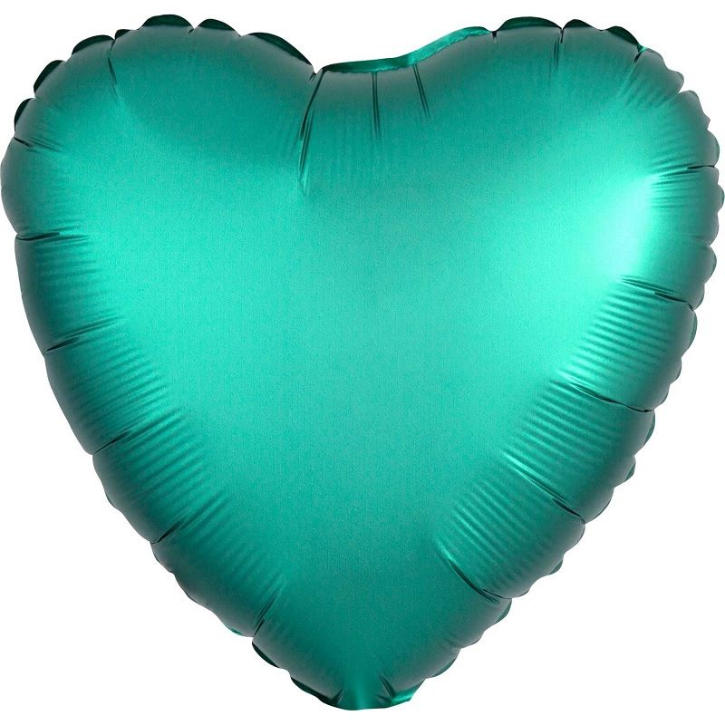 Dark Green Heart Foil Balloon - Anagram Satin Luxe | Party Save Smile