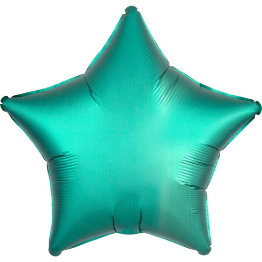 Jade Green Star Foil Balloon - Anagram Satin Luxe 18 Inches | Party Save Smile