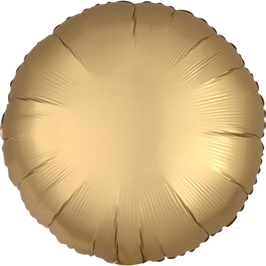 Satin Gold Circle Foil Balloons 18 Inch Anagram | Party Save Smile