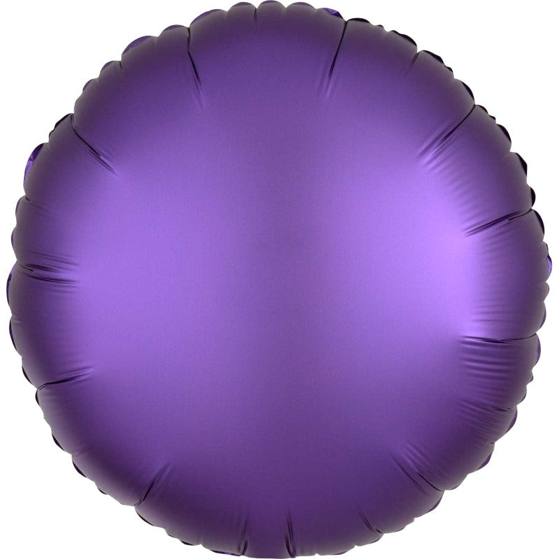 Dark Purple Circle Foil Balloon - Anagram Satin Luxe 18 Inch | Party Save Smile