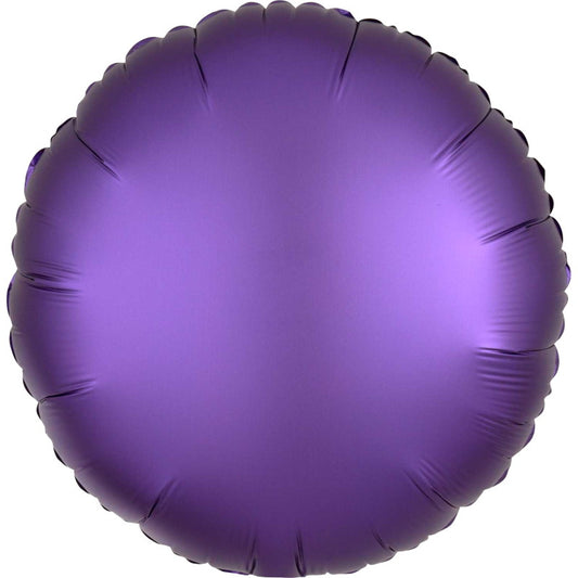 Dark Purple Circle Foil Balloon - Anagram Satin Luxe 18 Inch | Party Save Smile