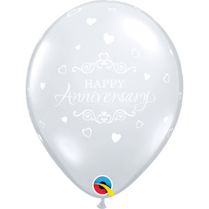 Happy Anniversary Latex Balloons 11 Inch Clear