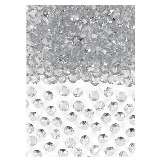 Silver Clear Gem Wedding Table Confetti | Decoration