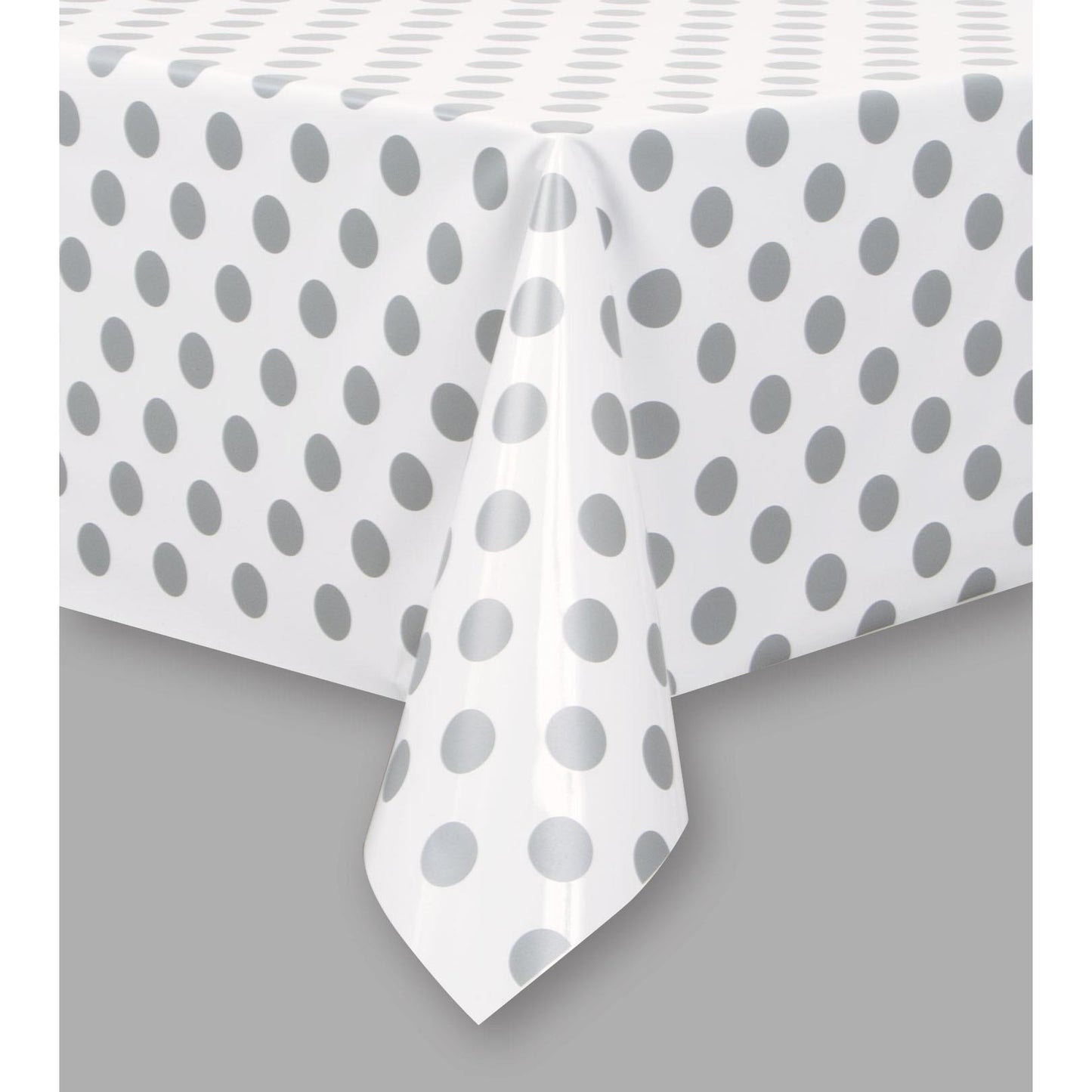 Silver Polka Dot Party Tablecover Tablecloth | Party Save Smile