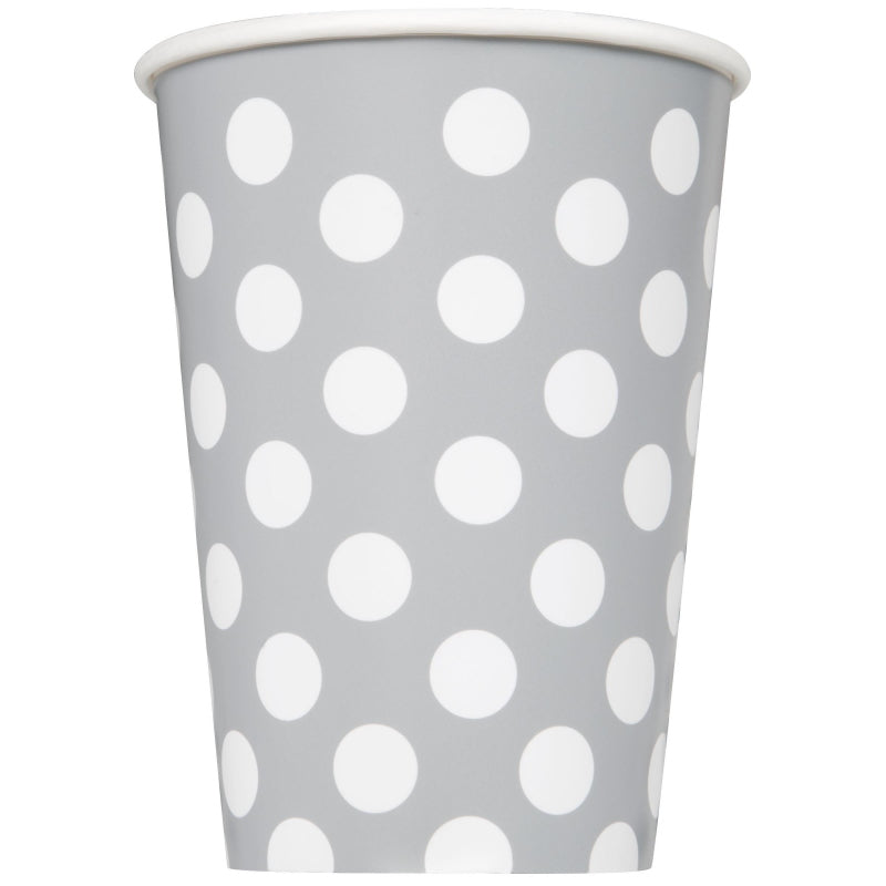 Silver Polka Dot Party Pack: Tableware & Decoration Kit