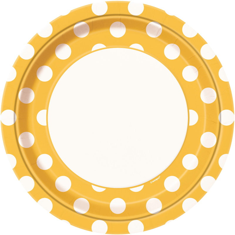 Yellow Polka Dot Party Pack: Tableware Party Kit