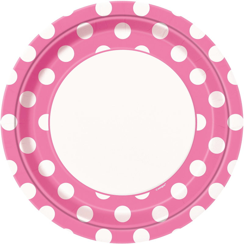 Hot Pink & White Polka Dots Party Pack: Tableware Party Kit