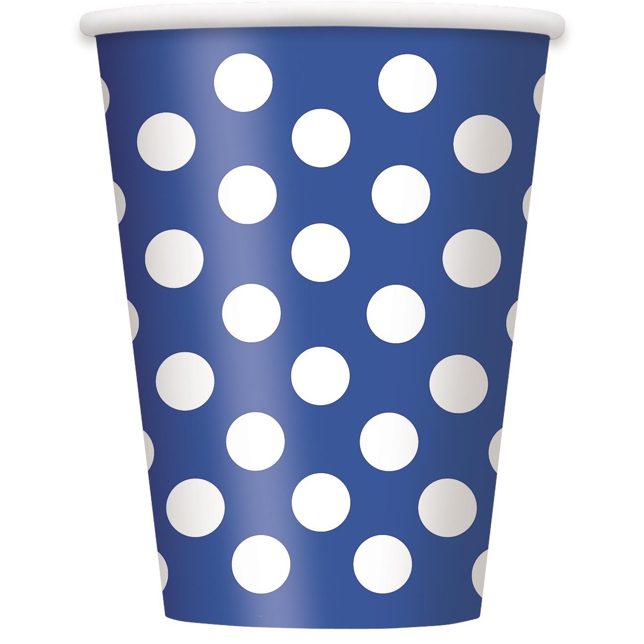 Royal Blue & White Polka Dots Party Pack: Tableware Party Kit