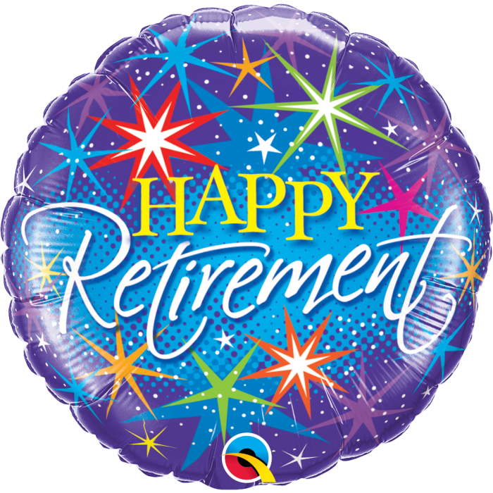 Happy Retirement Balloons Colourful Dots (Foil) | Party Save Smile