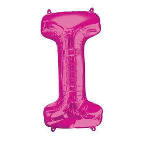 Pink Letter I Foil Balloon Air Fill 16 Inch Anagram