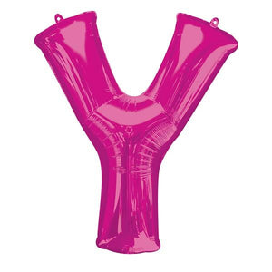 Pink Letter Y Foil Balloon Air Fill 16 Inch Anagram