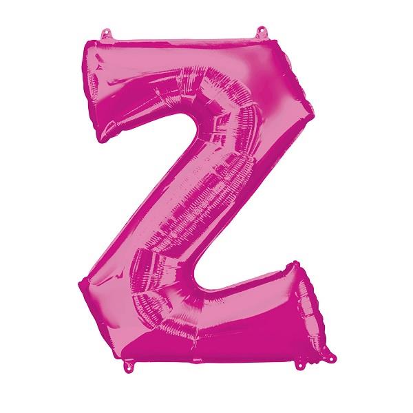 Pink Letter Z Foil Balloon Air Fill 16 Inch Anagram | Party Save Smile