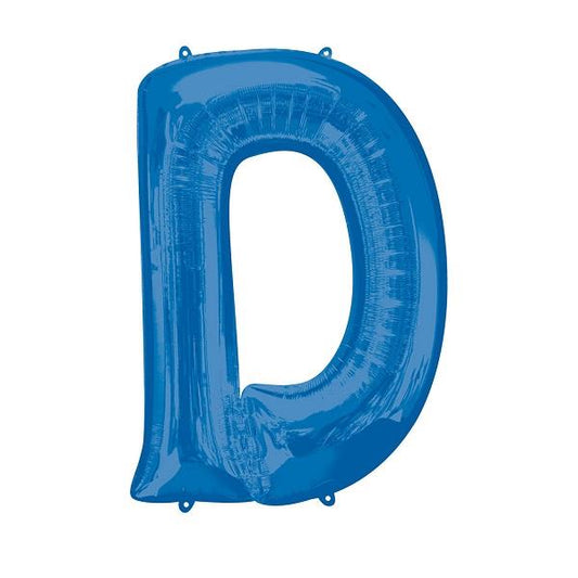 Blue Letter D Foil Balloon Air Fill 16 Inch Anagram | Party Save Smile