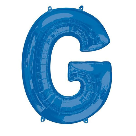 Blue Letter G Foil Balloon Air Fill 16 Inch Anagram | Party Save Smile