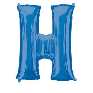 Blue Letter H Foil Balloon Air Fill 16 Inch Anagram
