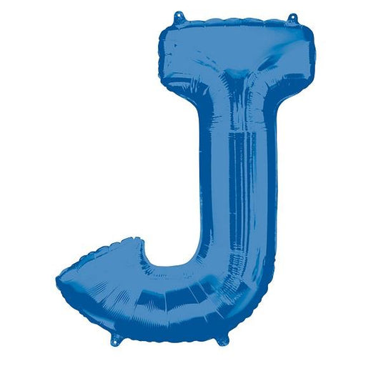 Blue Letter J Foil Balloon Air Fill 16 Inch Anagram | Party Save Smile