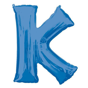 Blue Letter K Foil Balloon Air Fill 16 Inch Anagram