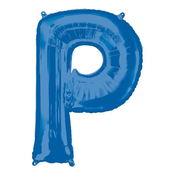 Blue Letter P Foil Balloon Air Fill 16 Inch Anagram | Party Save Smile