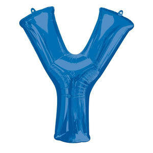 Blue Letter Y Foil Balloon Air Fill 16 Inch Anagram