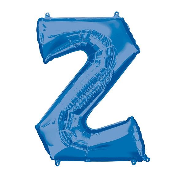Blue Letter Z Foil Balloon Air Fill 16 Inch Anagram | Party Save Smile