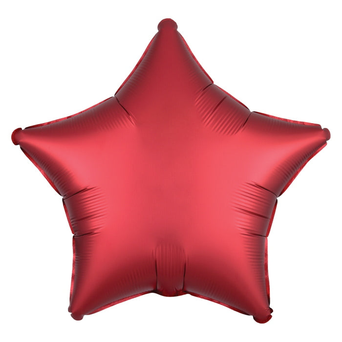 Red Star Foil Balloon - Anagram Satin Luxe 18 Inches | Party Save Smile