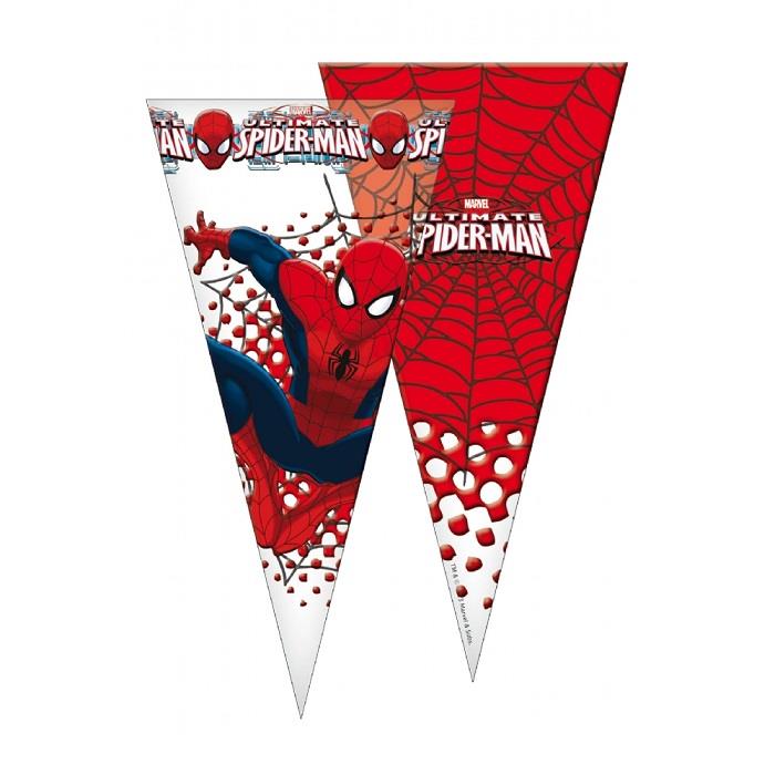 Spiderman Party Sweet Cones: Cello Loot Favour Bags Pack of 6 | Party Save Smile