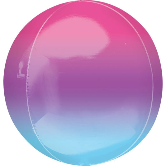 Purple and Blue Ombre 15&#34; Sphere | Orbz Shaped Foil | Helium Balloon